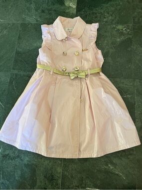 Barbie Pink Shimmer Trench Dress with Gold Belt